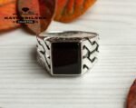 Unique Mens Onyx Ring Sterling Silver Boho Jewelry Handcrafted Silver Turkish Ring Authentic Piece of Mens Silver Jewelry Gift for Him - Image 3