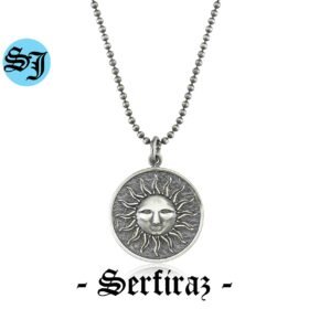 Sun Pendent Necklace, Silver Sun Necklace, Sun Charm, Medallion Necklace, Celestial Necklace, Circle Necklace, Gift for Her Him