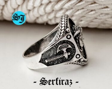 Ancient Medusa Ring 925 Sterling Silver – Antique Female Figure Mythology Statement Ring Handmade Gift for Him Her - Image 7