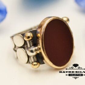 Mens Handmade Ring, Turkish Handmade Silver Men Ring, Ottoman Mens Ring, Agate Mens Statement Ring, Gift for Him, 925k Sterling Silver Ring