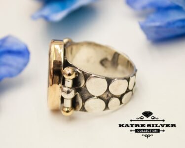 Powerful Agate Men Ring 925 Sterling Silver – Ottoman Style Handmade Statement Ring Turkish Silver Gift for Him - Image 6