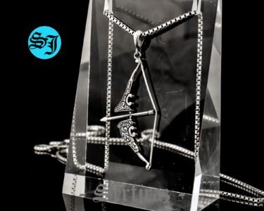 Powerful Bow and Arrow Necklace 925 Sterling Silver – Archery Pendant Handmade Minimal Jewelry Gift for Him Her - Image 4