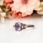 Vintage Amethyst Engagement Ring, Amethyst Wedding Ring, Promise Ring, Antique Purple Gemstone Ring Natural Amethyst Silver Women Ring - Image 4