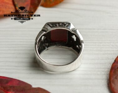 Statement Ring Unique Mens Ring Celtic Handcrafted Silver Rings Massive Ring Unique Mens Ring Brown Silver Ring Turkish Summer Jewelry - Image 8