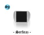 Square Mens Black Onyx Silver Signet Ring, Black Onyx Ring, Mens Signet Ring, Black Stone Ring, Onyx Jewelry, Men Gift Ring, Gift for Him - Image 6
