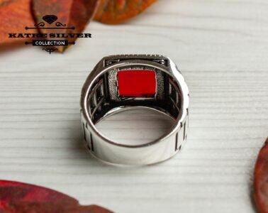 Unique Mens Agate Ring Sterling Silver Boho Jewelry Handcrafted Silver Turkish Ring Authentic Piece of Mens Silver Jewelry Gift for Him - Image 7