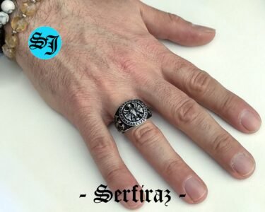 Silver Eagle Ring, American Eagle Ring, Mens Eagle Ring, Silver Men Ring, Round Eagle Ring, American Eagle, Gift For Him - Image 2