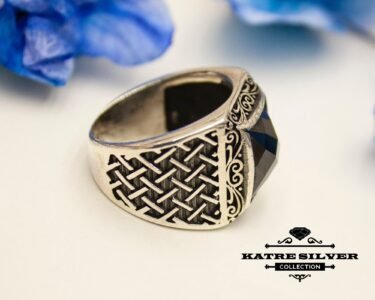 Bold Onyx Men Ring 925 Sterling Silver – Ottoman Style Black Stone Signet Ring Handmade Gift for Him - Image 6