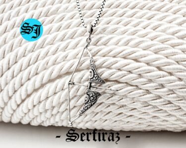Powerful Bow and Arrow Necklace 925 Sterling Silver – Archery Pendant Handmade Minimal Jewelry Gift for Him Her - Image 6