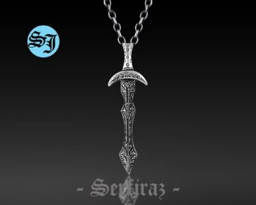 Long Knight Medieval Handmade Silver Sword Necklace, Sword Jewelry, Necklace for Men, Gift For Him, Gift Ideas, Birthday Gift - Image 3