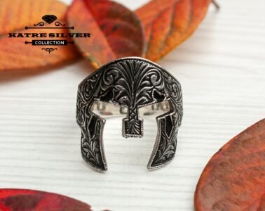 Mens Handmade Ring, Turkish Handmade Silver Men Ring, Ottoman Mens, Spartan Helmet Ring, Knight Ring, Gift for Him, 925k Sterling Silver - Image 3