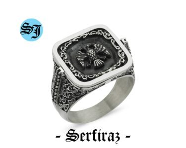 Imperial Double Headed Eagle Men Ring 925 Sterling Silver – Byzantine Symbol Signet Statement Ring Handmade Gift for Him - Image 5