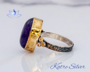 Elegant Amethyst Ring 925 Sterling Silver – Oval Purple Gemstone Minimalist Boho Promise Ring Handmade Gift for Her - Image 4