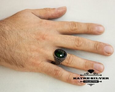 Green Statement Ring Unique Mens Ring Celtic Handcrafted Silver Rings Massive Ring Unique Mens Ring Green Silver Ring Turkish Summer Jewelry - Image 2