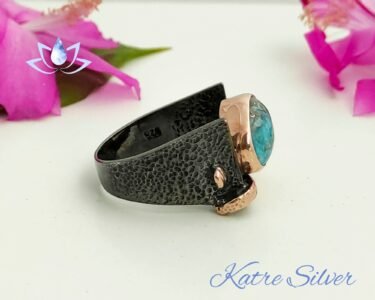 Stunning Turquoise Ring 925 Sterling Silver – Natural Green Gemstone Handmade Statement Ring Gift for Her - Image 5
