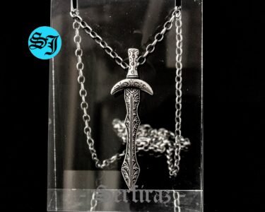 Long Knight Medieval Handmade Silver Sword Necklace, Sword Jewelry, Necklace for Men, Gift For Him, Gift Ideas, Birthday Gift - Image 5