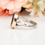 Gorgeous Gold and Blue Lapis Lazuli Ring, Handmade 925 Sterling Silver Women Ring, Rose Gold Chunky Ring, Gemstone Jewelry, Birthstone Gift - Image 5