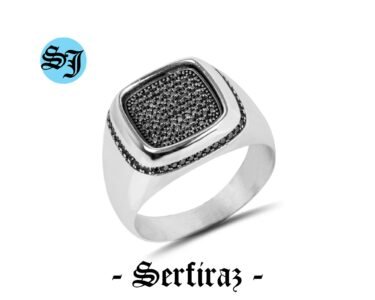 Black Zircon Men Ring , Sterling Silver Ring, Gemstone Jewelry for Men, Authentic Ring, Mens Gift, Classic Men Gift, Men Birthday Gift - Image 5