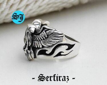 Mens Eagle Ring, Silver Eagle Ring, American Eagle Ring, Silver Men Ring, American Eagle, Silver Ring, Gift For Him - Image 6