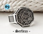 Silver Seal of Solomon Ring, 925 Sterling Silver, Silver Men Ring, King Solomon Ring, Star of David Ring, Turkish Men Ring, Gift for Him - Image 4