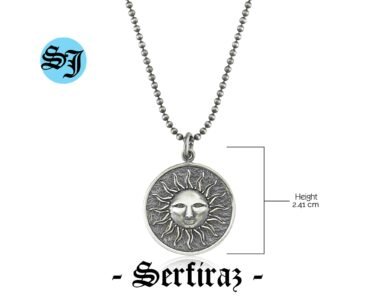 Sun Pendent Necklace, Silver Sun Necklace, Sun Charm, Medallion Necklace, Celestial Necklace, Circle Necklace, Gift for Her Him - Image 10