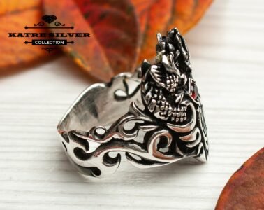 Celtic Dragonsword Medieval Ring Celtic Dragon Sword Medieval Silver Ring Solid Sterling Unique Silver Jewelry Gift for Him Men Ring - Image 6