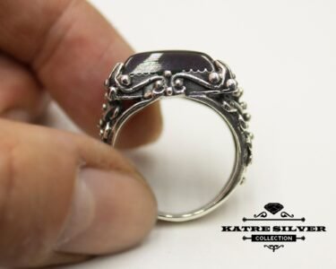 Authentic Green Amber Men Ring 925 Sterling Silver – Ottoman Style Handmade Turkish Statement Ring Gift for Him - Image 7