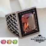 sultanite men ring color change gemstone 925 sterling silver statement ring