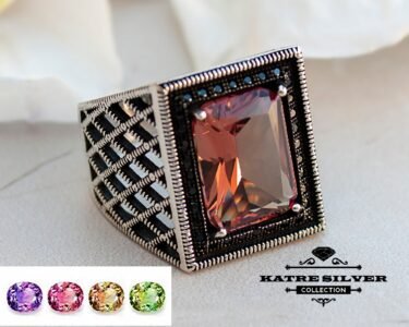 sultanite men ring color change gemstone 925 sterling silver statement ring