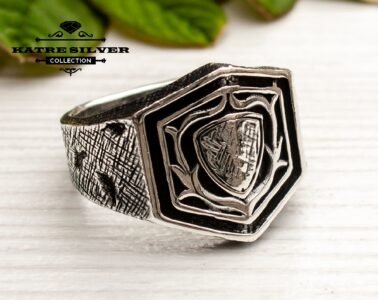 coat of arms men ring 925 sterling silver heraldic signet ring