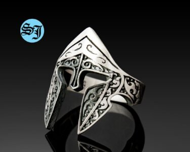 Mens Silver Spartan Helmet Ring, Mens Spartan Ring, Silver Spartan Rings, Silver Helmet Ring, Men Silver Gift, Gift for Him