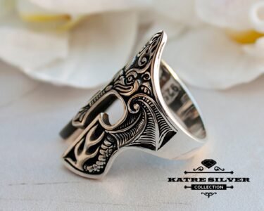 Helmet Gladiator Spartan Mask Warior Symbol of Power Gladiator Helmet Ring Spartan Helmet Ring Spartan Ring Knight Ring Unique Silver - Image 6