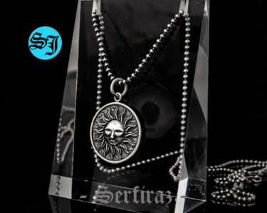 Sun Pendent Necklace, Silver Sun Necklace, Sun Charm, Medallion Necklace, Celestial Necklace, Circle Necklace, Gift for Her Him - Image 3