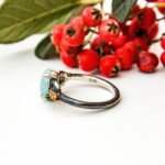 Aquamarine Ring for Women, Sterling Silver Ring, Minimalist Ring, Natural Genuine Real Blue Stone Ring, Statement Ring - Image 6