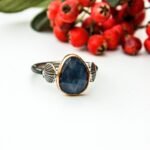 Sapphire Ring, Minimalist Ring, Blue Gift Women, Oyster Shell Sister Gift Nature Inspired September Birthstone Jewelry Gift Mom - Image 5