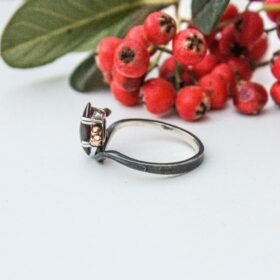 Red Ruby Ring for Her, Sterling Silver Handmade Minimalist Ring, Custom Promise Ring, Dark Red Jewelry for Wife, Anniversary Gifts for Women - Image 7