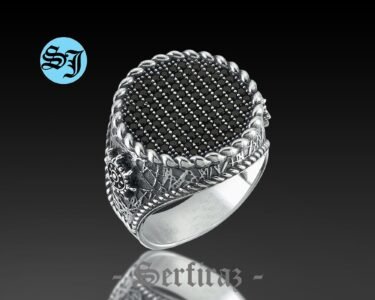 Captains Ship Wheel Pirate Turkish Mens Black Onyx Ring, Viking Ring, Sailor Jewelry, Ocean Ring, Gift for Him, Silver Mens Ring, Handmade - Image 5