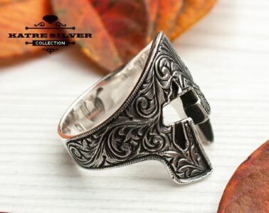 Mens Handmade Ring, Turkish Handmade Silver Men Ring, Ottoman Mens, Spartan Helmet Ring, Knight Ring, Gift for Him, 925k Sterling Silver - Image 6