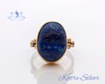 Lapis Lazuli Ring, Oval Shape Blue Lapis Ring, Gift For She, Dainty Silver Bridesmaid Gift, Sterling Silver Ring, Mom Gift, Bohemian Ring - Image 2
