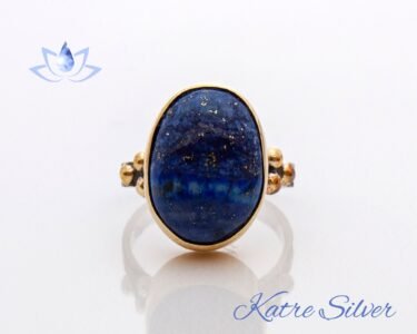 Elegant Blue Lapis Ring 925 Sterling Silver – Oval Lapis Lazuli Statement Bohemian Ring Handmade Gift for Her - Image 2
