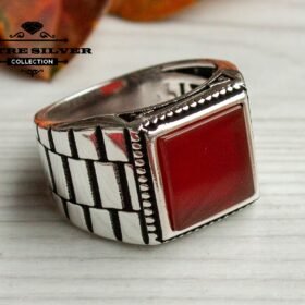 Unique Mens Agate Ring Sterling Silver Boho Jewelry Handcrafted Silver Turkish Ring Authentic Piece of Mens Silver Jewelry Gift for Him