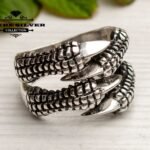 Mens Handmade Ring, Turkish Handmade Silver Men Ring, Eagle Claw Ring, Ottoman Mens Ring, Gift for Him, 925k Sterling Silver Ring