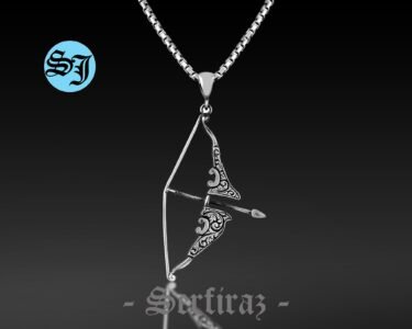 Powerful Bow and Arrow Necklace 925 Sterling Silver – Archery Pendant Handmade Minimal Jewelry Gift for Him Her - Image 3