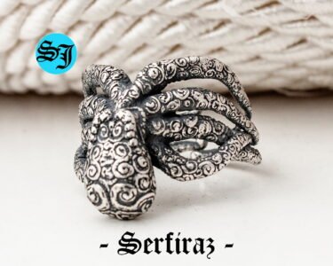 Silver Octopus Tentacle Adjustable Ring, Silver Octopus Jewelry, Tentacle Ring, Octopus Ring, Kraken Ring, Gift for Her Him - Image 6