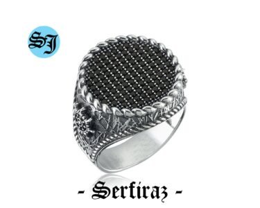 Captains Ship Wheel Pirate Turkish Mens Black Onyx Ring, Viking Ring, Sailor Jewelry, Ocean Ring, Gift for Him, Silver Mens Ring, Handmade - Image 3