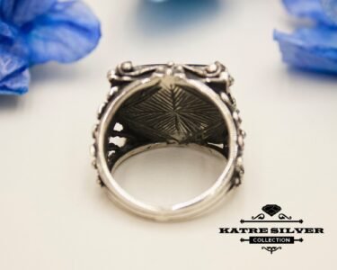 Authentic Green Amber Men Ring 925 Sterling Silver – Ottoman Style Handmade Turkish Statement Ring Gift for Him - Image 8