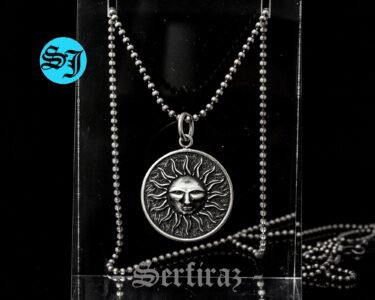 Sun Pendent Necklace, Silver Sun Necklace, Sun Charm, Medallion Necklace, Celestial Necklace, Circle Necklace, Gift for Her Him - Image 4