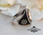 Mens Handmade Ring, Turkish Handmade, Compass Men Ring, Compass Signet Ring, Ottoman Anchor Ring, Birthday Gift, 925k Sterling Silver Ring - Image 7