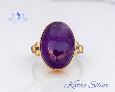 Elegant Amethyst Ring 925 Sterling Silver – Oval Purple Gemstone Minimalist Boho Promise Ring Handmade Gift for Her - Image 2