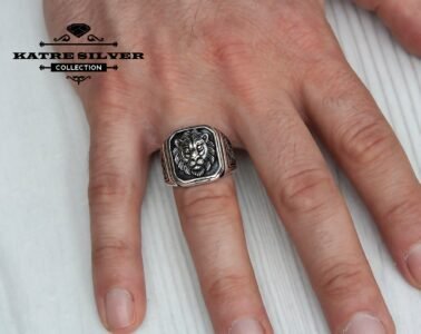 Lion Ring – Bold 925 Sterling Silver Lion Head Ring for Men, Powerful Animal Statement Jewelry Gift for Him - Image 2